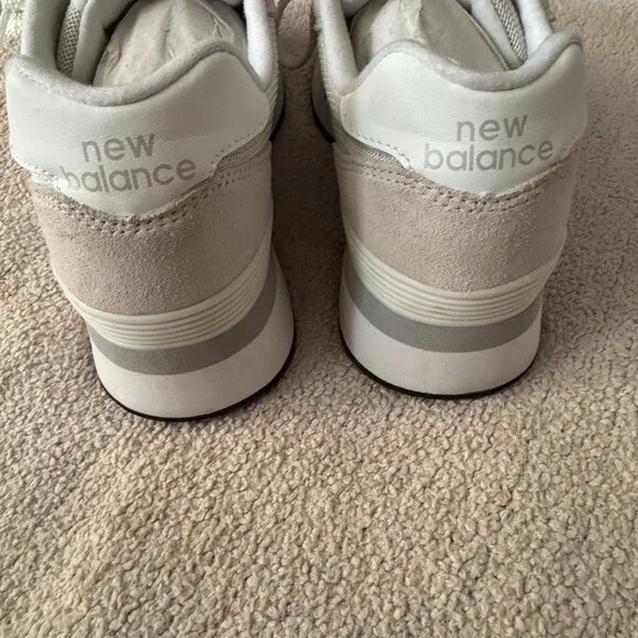 New Balance 574 Suede Mesh Sneakers – Size 8, White/Nude - Picture 3 of 8
